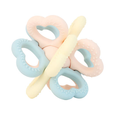 2025 Nowy Niestandardowy Pierścień Silikonowy Miękki 3D Dzieci Babieski Rattle Toy BPA-Free Żywność Grade Zęby Zabawki Strzęsające Miękkie Zęby Zabawki