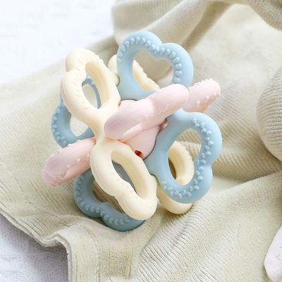 PAISEN BSCI Rattle Baby Teether Ball Toy BPA Free Silicone Soft Ball Easy to Hold Teether dla niemowląt w wieku 6 miesięcy+