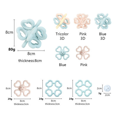 PAISEN BSCI Rattle Baby Teether Ball Toy BPA Free Silicone Soft Ball Easy to Hold Teether dla niemowląt w wieku 6 miesięcy+