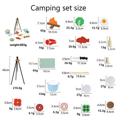 Logo na zamówienie 19-PC Silicone Mini Chef Barbecue Role Playing Kitchen Cook Toy Set Pretend Picnic Play Kitchen Toys Gift Baby Toys