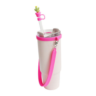 30oz 40oz Tumbler z uchwytem Anty-śramki silikonowy Puchar rękaw i anty-ślizg butelka wody uchwyt paska
