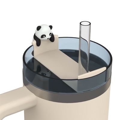 Urocze silikonowe nakładki na słomki i akcesoria do butelek ze zwierzątkami – zestaw 4 sztuk dekoracji do kubków termicznych