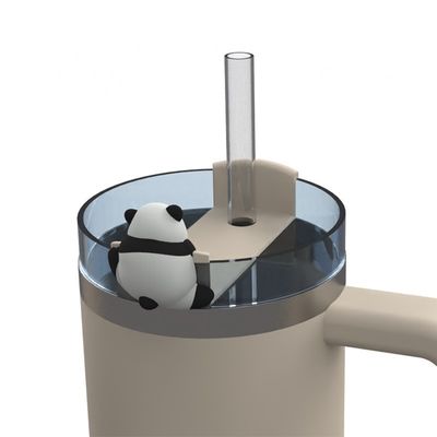 Urocze silikonowe nakładki na słomki i akcesoria do butelek ze zwierzątkami – zestaw 4 sztuk dekoracji do kubków termicznych