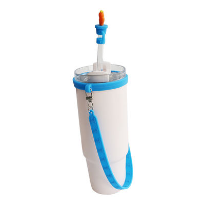 30oz 40oz Tumbler z uchwytem Anty-śramki silikonowy Puchar rękaw i anty-ślizg butelka wody uchwyt paska
